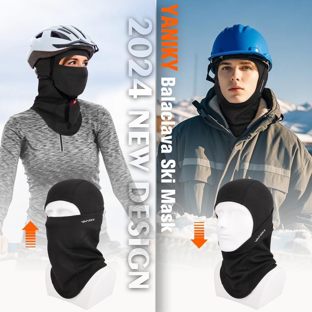 Cagoule Coupe-Vent et Chaude - Masque de Ski - Cagoule d'hiver - pour Homme et Femme - Respirante - pour Le Cyclisme, Le Ski, la Moto, Les Sports de Plein air
