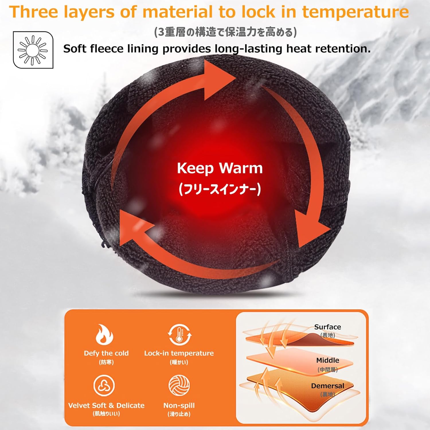 Azarxis Gants Hiver Chaud à Écran Tactile Gants de Cyclisme Coupe-Vent pour Homme Femme Moto Vélo Running Sport