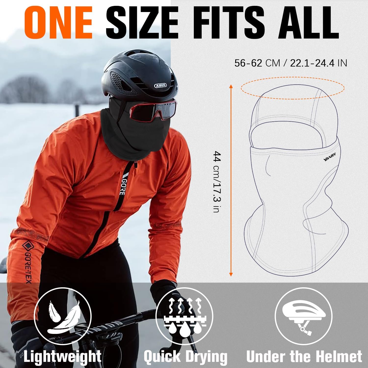 Cagoule Coupe-Vent et Chaude - Masque de Ski - Cagoule d'hiver - pour Homme et Femme - Respirante - pour Le Cyclisme, Le Ski, la Moto, Les Sports de Plein air