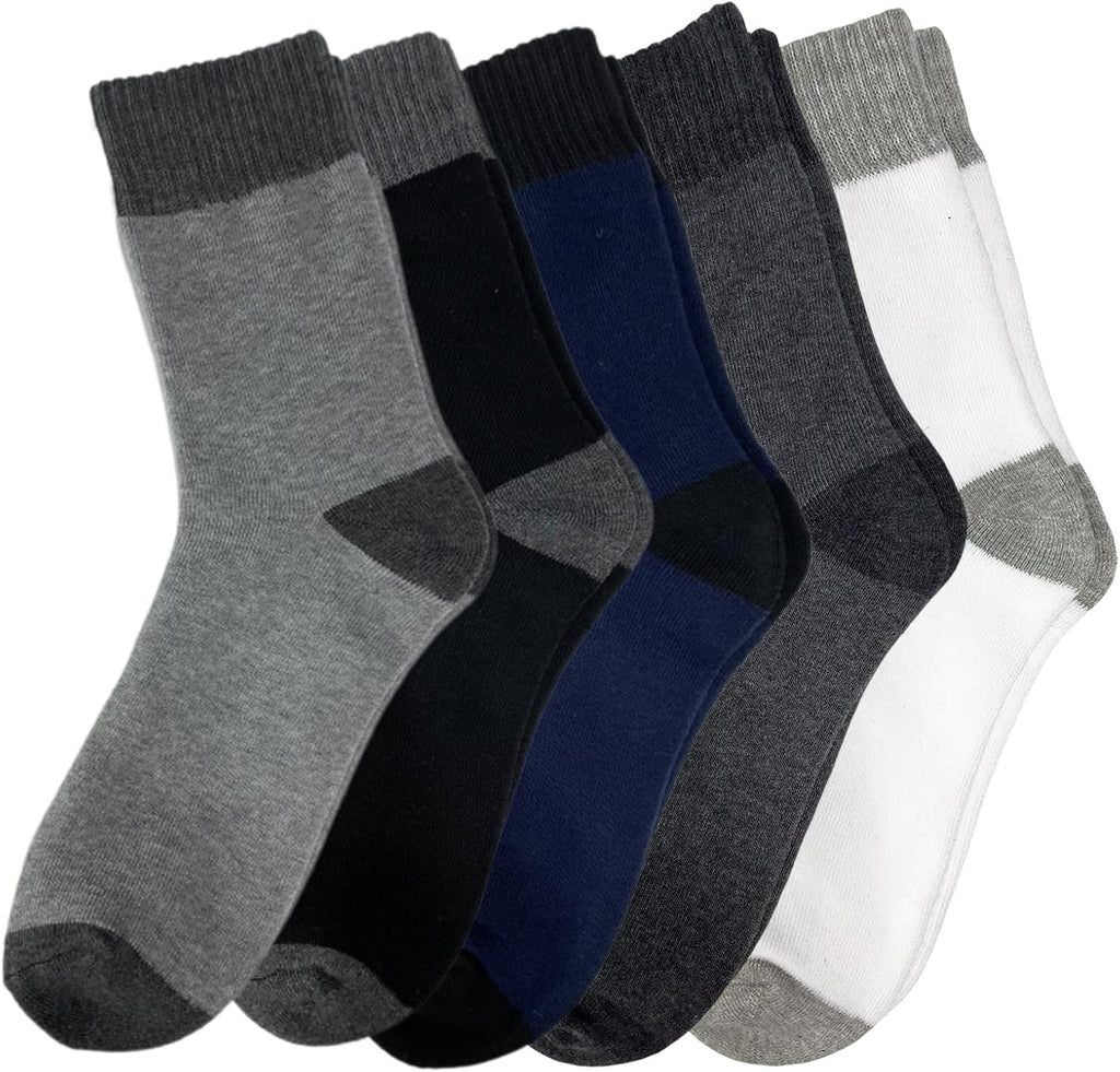 MOSOTECH 5 Paires Chaussettes Chaudes Homme, Chaussettes Thermiques épaisses en éponge - Hiver Cadeau Pour Homme, Taille 39-45