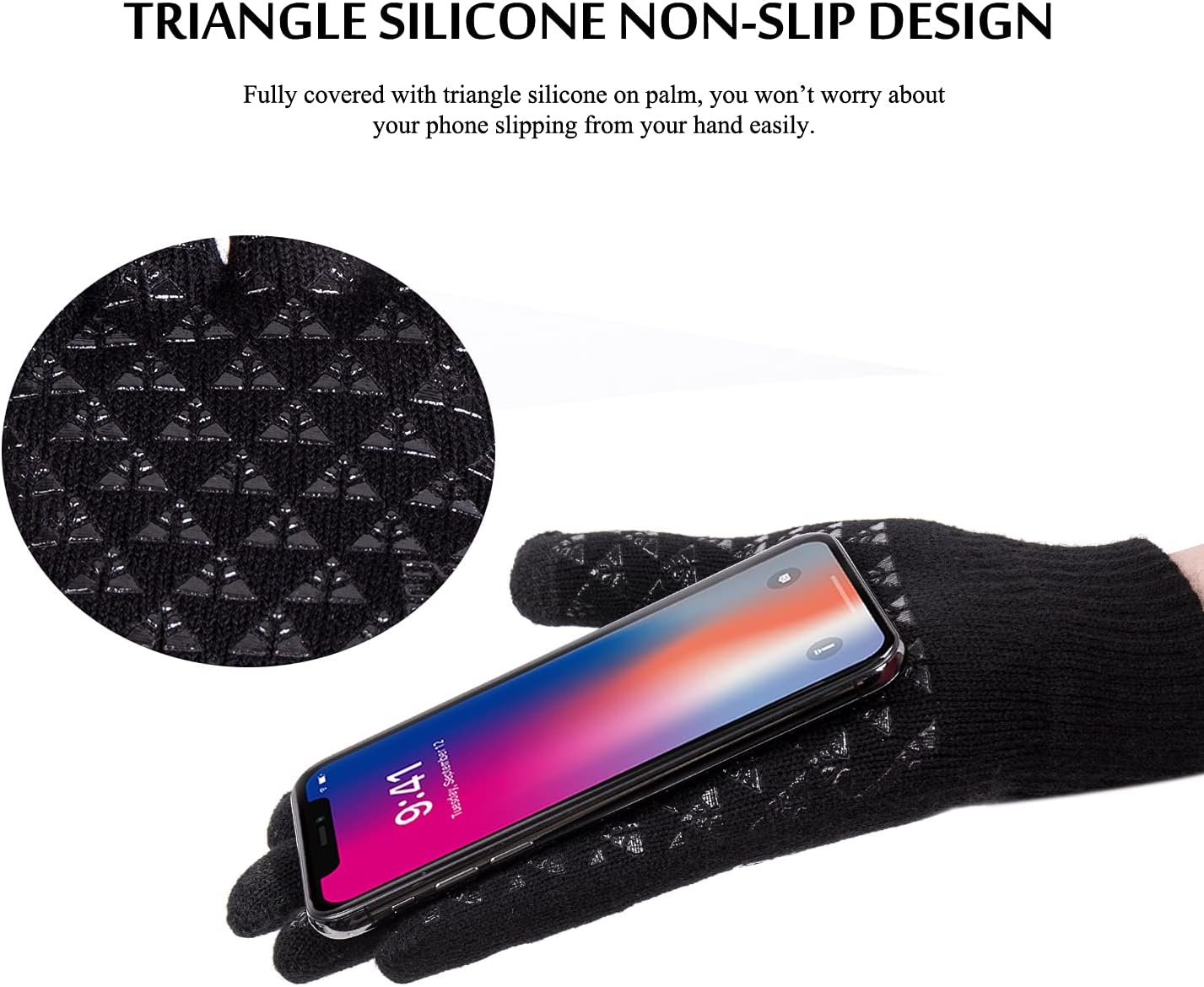 TRENDOUX Gants d'hiver en Tricot avec écran Tactile pour Homme et Femme Texting Smartphone Conduite