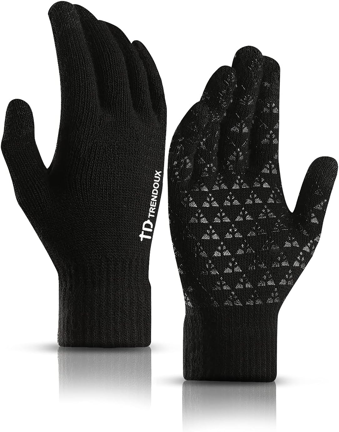 TRENDOUX Gants d'hiver en Tricot avec écran Tactile pour Homme et Femme Texting Smartphone Conduite