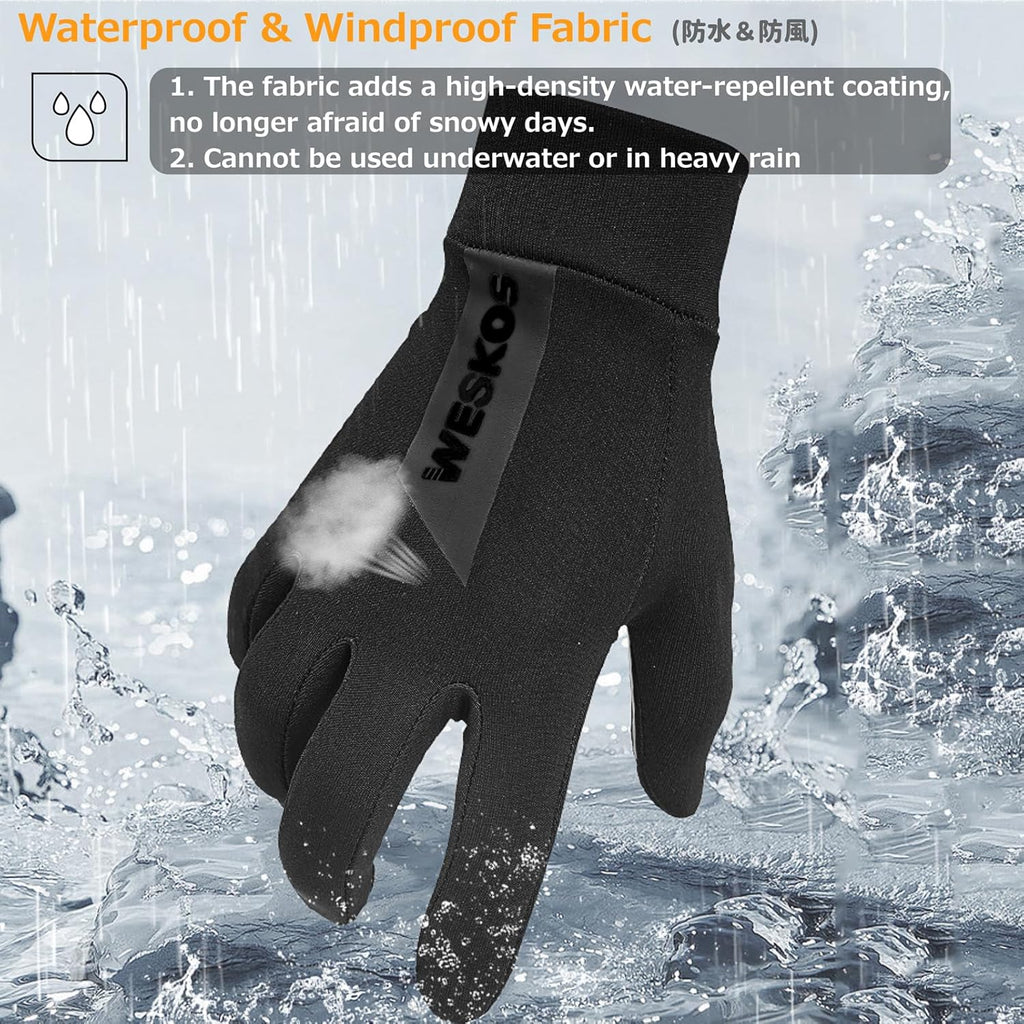 Azarxis Gants Hiver Chaud à Écran Tactile Gants de Cyclisme Coupe-Vent pour Homme Femme Moto Vélo Running Sport