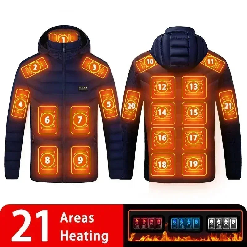 Doudoune Chauffante 21 Zones USB - Parka Hiver Capuche Unisexe - Ho Rizon
