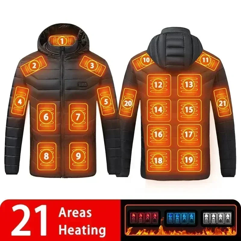 Doudoune Chauffante 21 Zones USB - Parka Hiver Capuche Unisexe - Ho Rizon